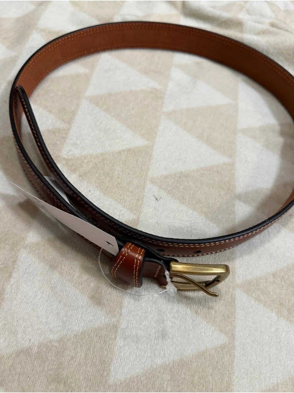 J crew burnt caramel Contrast-stitch belt in leather